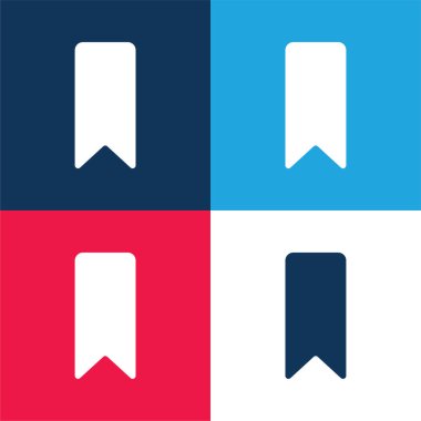 Yer imi mavi ve kırmızı dört renk en az simge kümesi