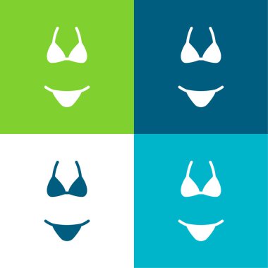Bikini Düz 4 renk en küçük simge kümesi