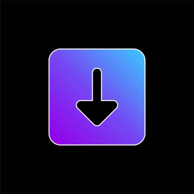 Ok Aşağı mavi eğimli vektör simgesi