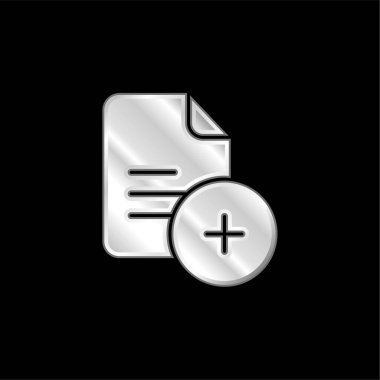 Dosya gümüş kaplamalı metalik simge ekle