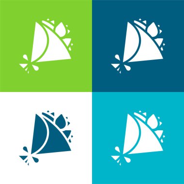 Buket Düz 4 renk en küçük simge seti