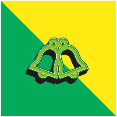 Bell Green ve sarı modern 3D vektör simgesi logosu