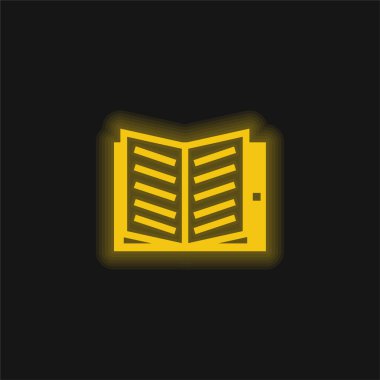 Kitap sarı parlak neon simgesi