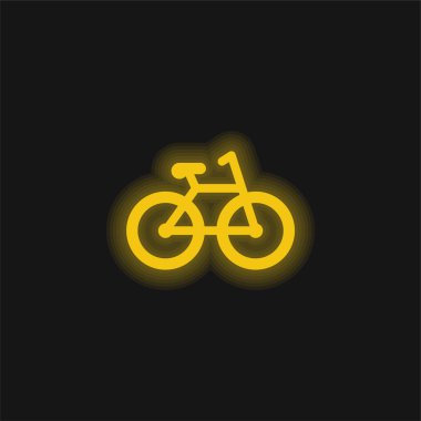 Bisiklet sarı parlayan neon simgesi