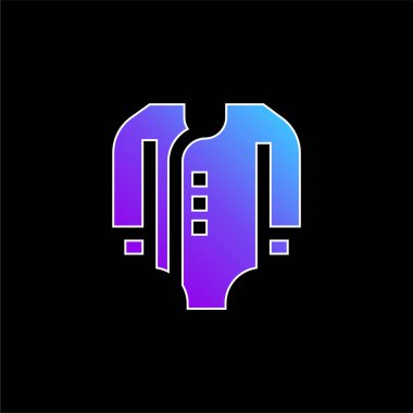 Vücut giysisi mavi gradyan vektör simgesi