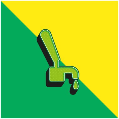 Bira Tap Green ve sarı 3D vektör simgesi logosu