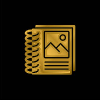 Binding gold plated metalic icon or logo vector clipart