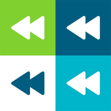 Ters Oklar Çift Düz 4 renk en az simge seti