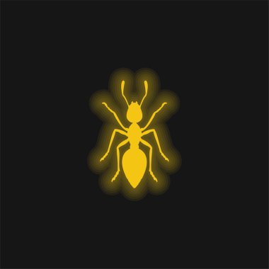 Parlayan sarı neon karınca simgesi