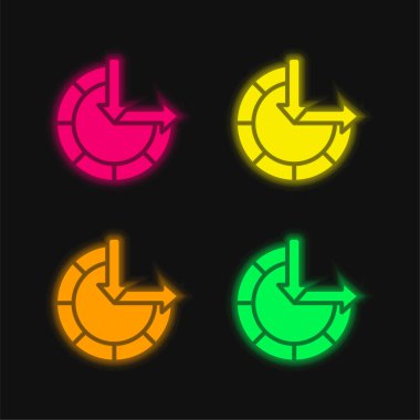 Erişilebilirlik dört renk parlayan neon vektör simgesi
