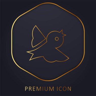Kuş altın çizgisi premium logosu veya simgesi