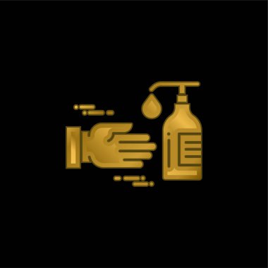 Antiseptic gold plated metalic icon or logo vector clipart