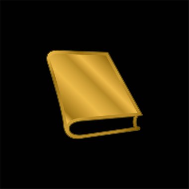 Altın kaplama metalik simge ya da logo vektörü okuma kitabı