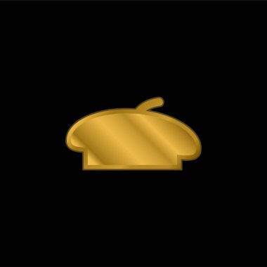 Bere Siyah Şekli altın kaplama metalik simge veya logo vektörü