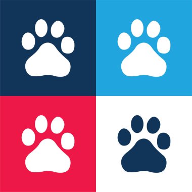 Baidu Logosu mavi ve kırmızı dört renk minimal simgesi seti