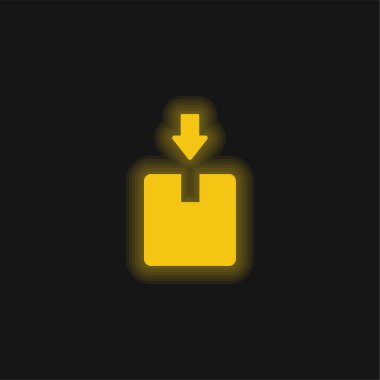 Kutu sarısı parlak neon simgesi