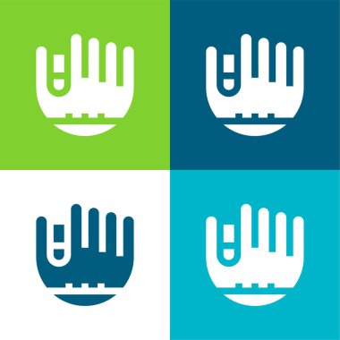 Beyzbol Eldiveni Düz 4 renk minimal simgesi