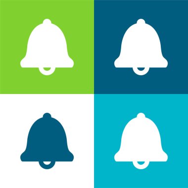 Alarming Bell Flat four color minimal icon set clipart