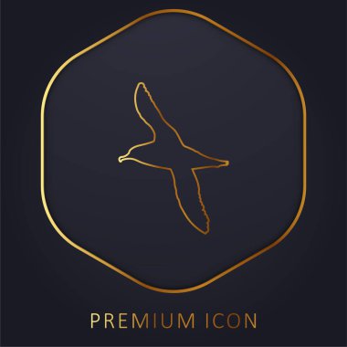 Albatross Bird Shape golden line premium logo or icon clipart