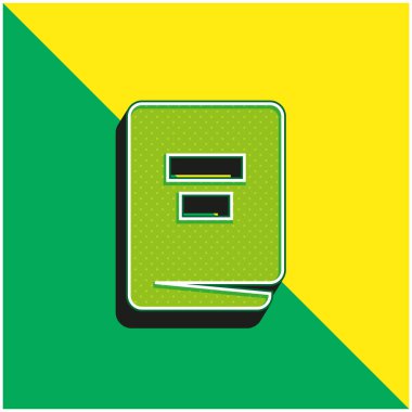 Kitap Yeşil ve Sarı Modern 3D vektör simgesi logosu