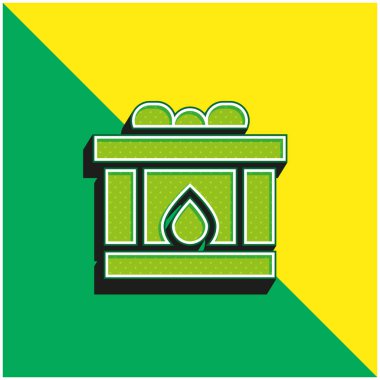 Kan Bağışı Yeşil ve Sarı Modern 3D vektör simgesi logosu