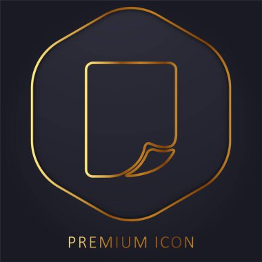 Boş Sayfa Katlanmış Köşe Altın Satır prim logosu veya simgesi