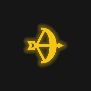 Baş sarı parlak neon simgesi