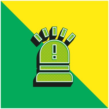 Alarm Yeşil ve Sarı Modern 3D vektör simgesi logosu