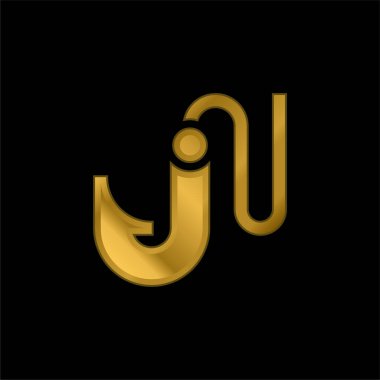 Altın kaplama metalik simge veya logo vektörü