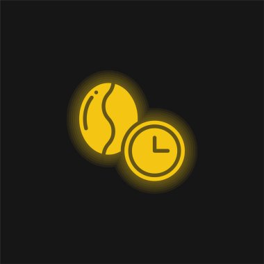 Bean yellow glowing neon icon clipart