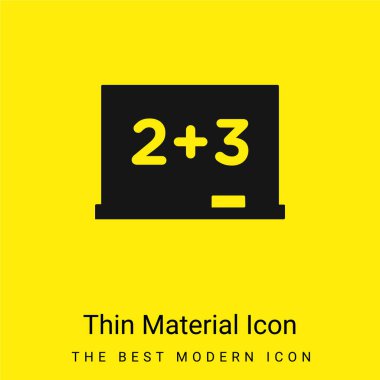 Blackboard With Mathematical Basic Calculations minimal bright yellow material icon clipart