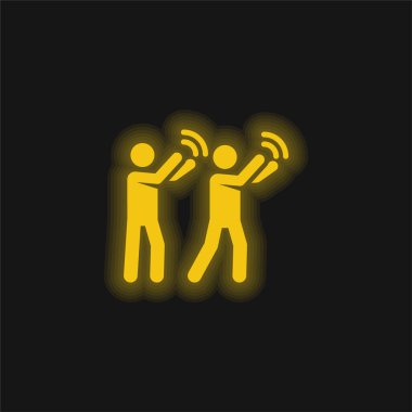 Alkışlar sarı parlak neon simgesi