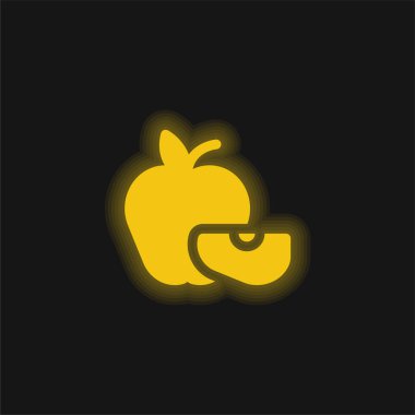 Elma sarısı parlak neon simgesi