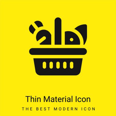 Basket minimal bright yellow material icon clipart