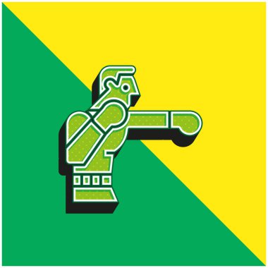 Boks Yeşil ve Sarı Modern 3D vektör simgesi logosu