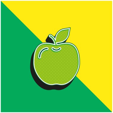 Apple Green ve sarı modern 3d vektör simgesi logosu
