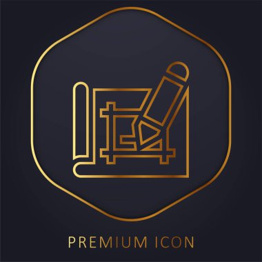 Mimari altın çizgi prim logosu veya simgesi