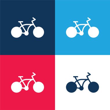 Bisiklet mavi ve kırmızı dört renk en az simge kümesi