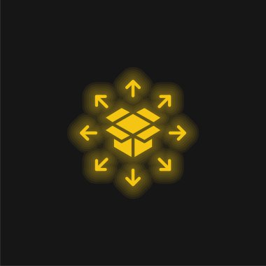 Kutu sarısı parlak neon simgesi