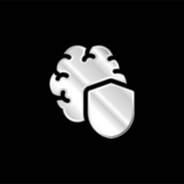 Beyin gümüş kaplamalı metalik simge