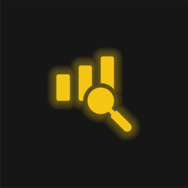 Analitik sarı parlak neon simgesi