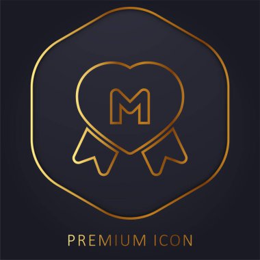 Altın çizgi prim logosu veya simgesi