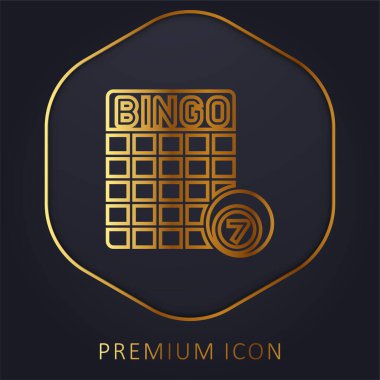 Bingo altın çizgisi prim logosu veya simgesi