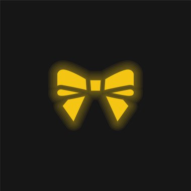 Baş sarı parlak neon simgesi