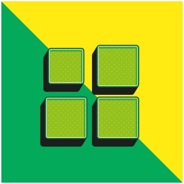 Dizi Yeşil ve Sarı Modern 3D vektör simgesi logosu