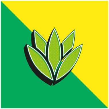 Agave Yeşil ve sarı modern 3d vektör simgesi logosu