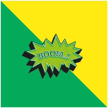 Boom Yeşil ve Sarı modern 3D vektör simgesi logosu