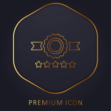 Rozet altın çizgi prim logosu veya simgesi