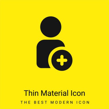 Add User minimal bright yellow material icon clipart