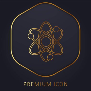 Atoms golden line premium logo or icon clipart